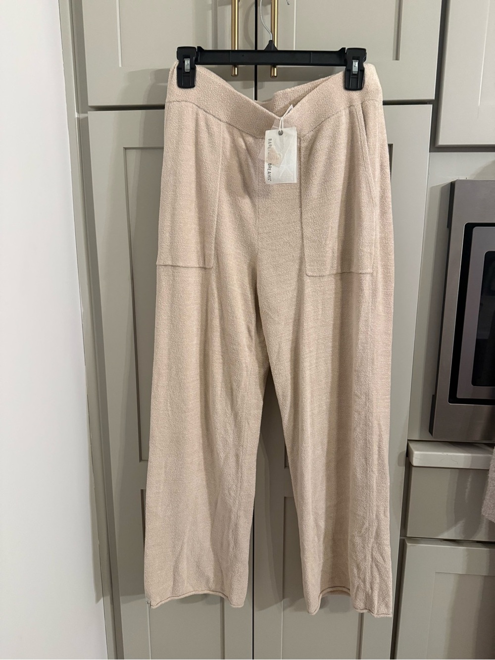 Barefoot Dreams CozyChic Ultra Lite Lounge Ankle Cropped Pants M Stone $120 NWT